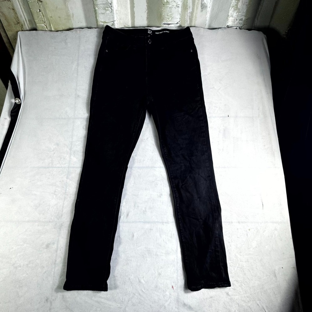 New York And Company High Rise Skinny Jeans Womens 10 Black Denim Streetwear